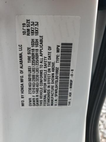 5FNRL6H70LB019902 - 2020 HONDA ODYSSEY EXL WHITE photo 14