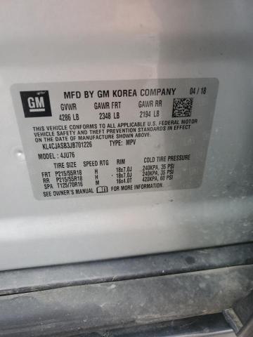 KL4CJASB3JB701226 - 2018 BUICK ENCORE PREFERRED SILVER photo 12