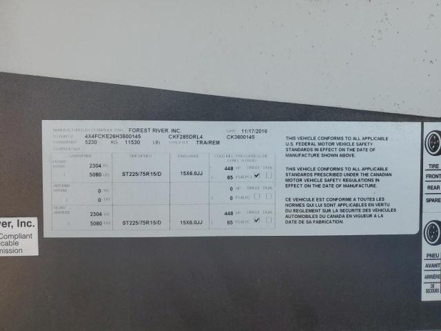 4X4FCKE26H3600145 - 2017 FOREST RIVER ARTIC WOLF CHEROKEE TWO TONE photo 10
