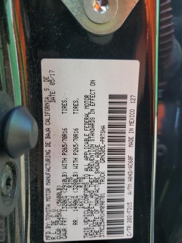 3TMCZ5AN1HM090701 - 2017 TOYOTA TACOMA DOUBLE CAB BLACK photo 12