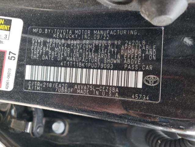 4T1T11BK1PU079093 - 2023 TOYOTA CAMRY SE NIGHT SHADE BLACK photo 12