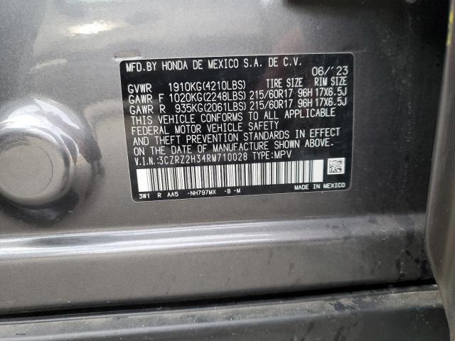 3CZRZ2H34RM710028 - 2024 HONDA HR-V LX Gri fotoğraf 13