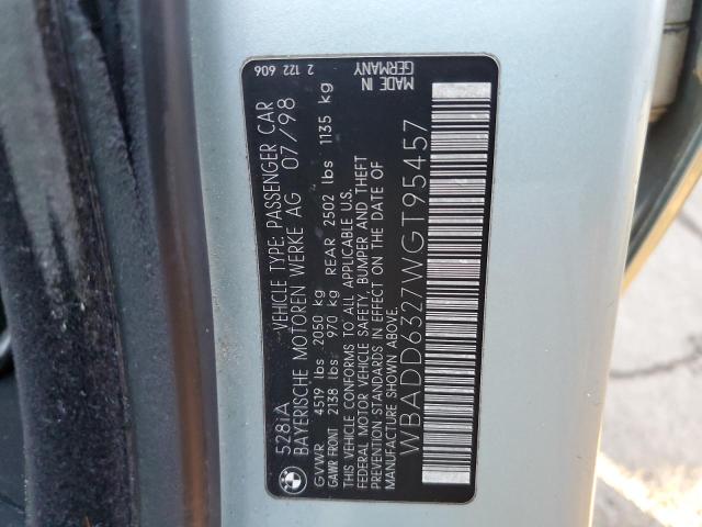 WBADD6327WGT95457 - 1998 BMW 5 SERIES I AUTOMATIC BLUE photo 12