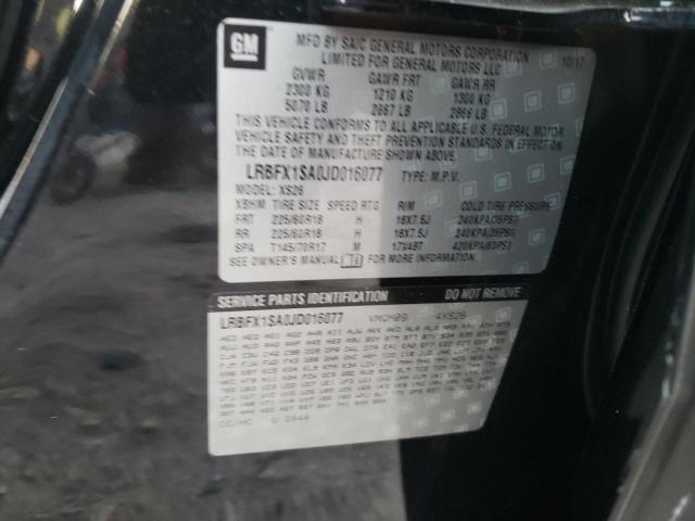 LRBFX1SA0JD016077 - 2018 BUICK ENVISION ESSENCE BLACK photo 13