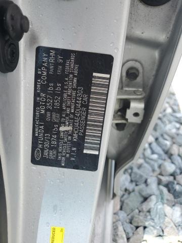 KMHCU4AE4DU444303 - 2013 HYUNDAI ACCENT GLS SILVER photo 13