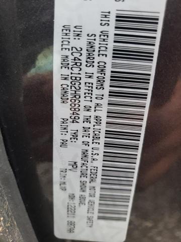 2C4RC1BG2HR668494 - 2017 CHRYSLER PACIFICA TOURING L CHARCOAL photo 12