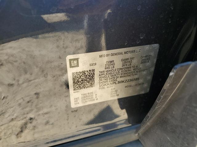 1GKKNPLS0KZ236585 - 2019 GMC ACADIA DENALI Azul foto 12