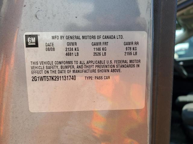 2G1WT57K291131740 - 2009 CHEVROLET IMPALA 1LT 灰色 照片 13