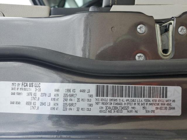 3C4NJCBBXJT345527 - 2018 JEEP COMPASS LATITUDE Коричневый фото 13