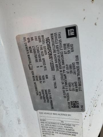 1GCWGFCB0E1122350 - 2014 CHEVROLET EXPRESS G2 WHITE photo 14