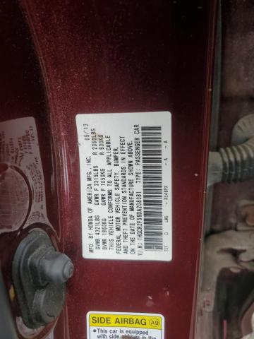 1HGCR2F59DA208381 - 2013 HONDA ACCORD SPORT BURGUNDY photo 12