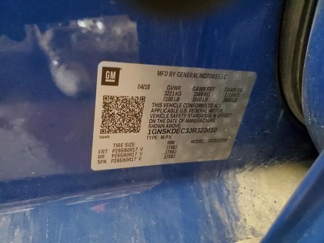 1GNSKDEC3JR323010 - 2018 CHEVROLET TAHOE POLICE Mavi foto 13