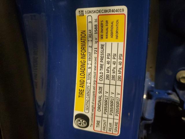 1GNSKDEC8KR404019 - 2019 CHEVROLET TAHOE POLICE Mavi fotoğraf 13