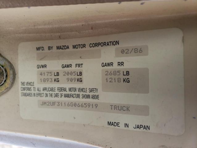 JM2UF3116G0665919 - 1986 MAZDA B2000 LONG BED TWO TONE photo 12