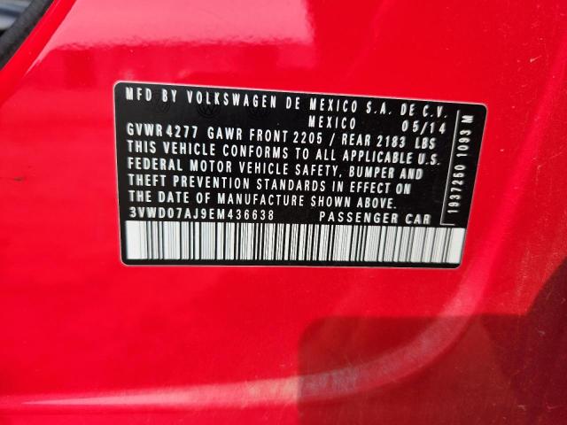 3VWD07AJ9EM436638 - 2014 VOLKSWAGEN JETTA SE RED photo 12