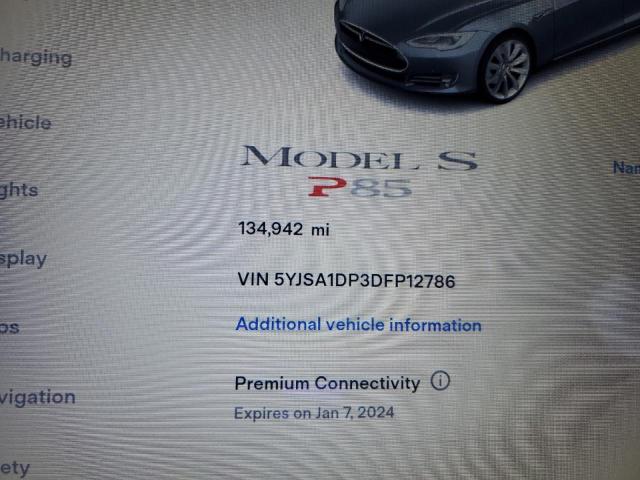 5YJSA1DP3DFP12786 - 2013 TESLA MODEL S ნაცრისფერი ფოტო 9