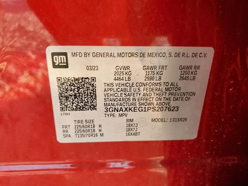 3GNAXKEG1PS207623 - 2023 CHEVROLET EQUINOX LT Qırmızı foto 13