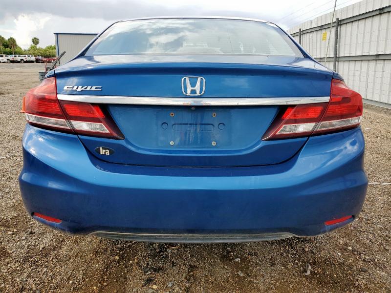 19XFB2F51DE079274 - 2013 HONDA CIVIC LX BLUE photo 6