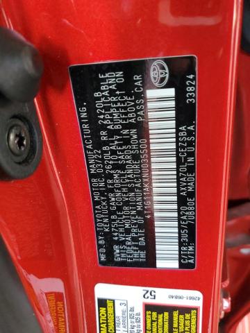 4T1G11AKXNU035500 - 2022 TOYOTA CAMRY SE RED photo 12