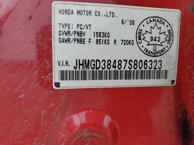 JHMGD38487S806323 - 2007 HONDA FIT Zweifarbig Foto 12