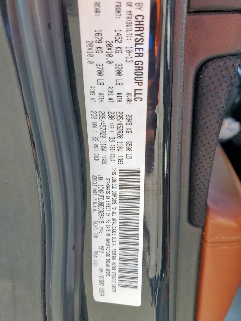 1C4RJFDJ8EC325415 - 2014 JEEP GRAND CHER SRT-8 CHARCOAL photo 13