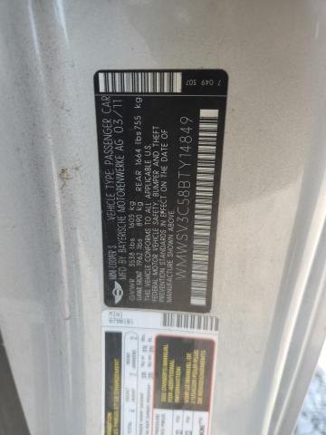WMWSV3C58BTY14849 - 2011 MINI COOPER S Արծաթագույն լուսանկար 12