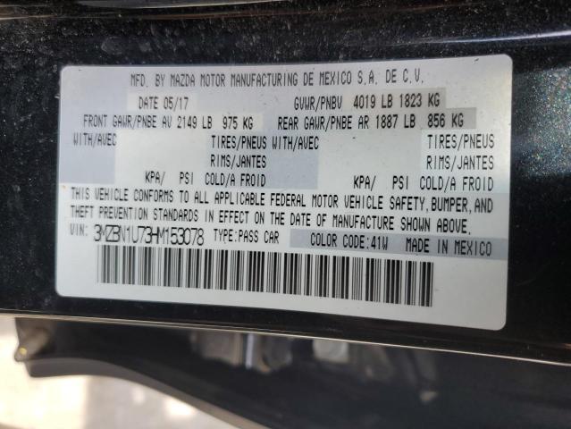 3MZBN1U73HM153078 - 2017 MAZDA 3 SPORT BLACK photo 12
