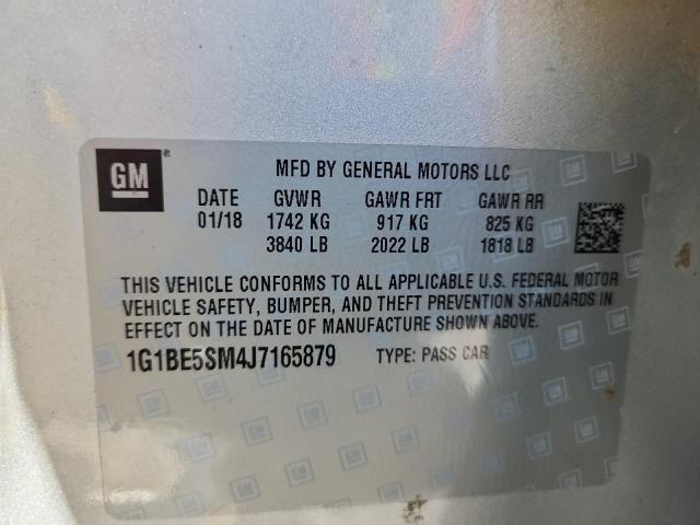 1G1BE5SM4J7165879 - 2018 CHEVROLET CRUZE LT 银色 照片 12