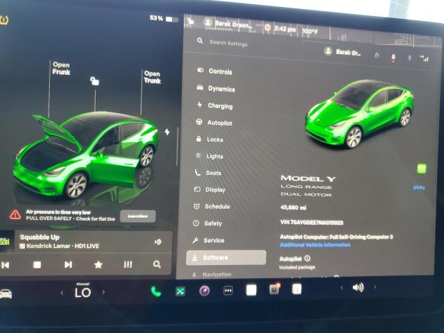 7SAYGDEE7NA015923 - 2022 TESLA MODEL Y Սպիտակ լուսանկար 9
