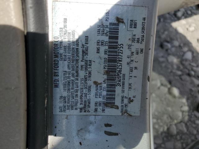 3FAHP06Z57R172755 - 2007 FORD FUSION S GRAY photo 12