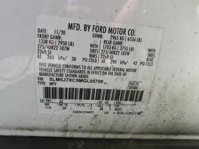 5LM5J7XC9MGL05708 - 2021 LINCOLN AVIATOR RESERVE 白色 照片 13