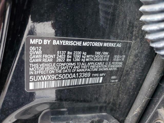 5UXWX9C50D0A13369 - 2013 BMW X3 XDRIVE28I BLACK photo 13