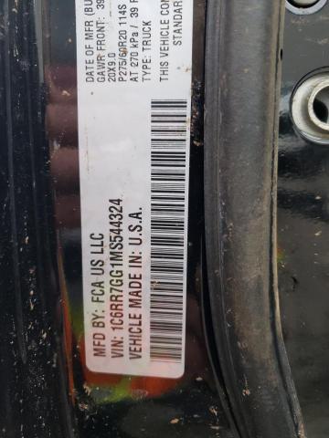 1C6RR7GG1MS544324 - 2021 RAM 1500 CLASS SLT 黑色 照片 12