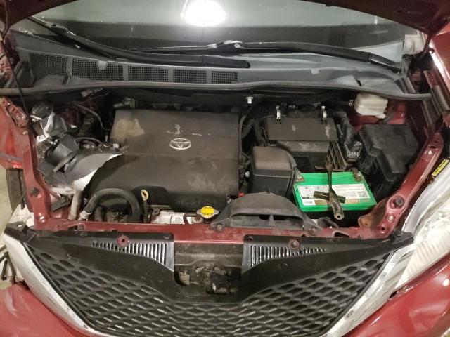 5TDDK3DCXCS030965 - 2012 TOYOTA SIENNA XLE 红色 照片 12