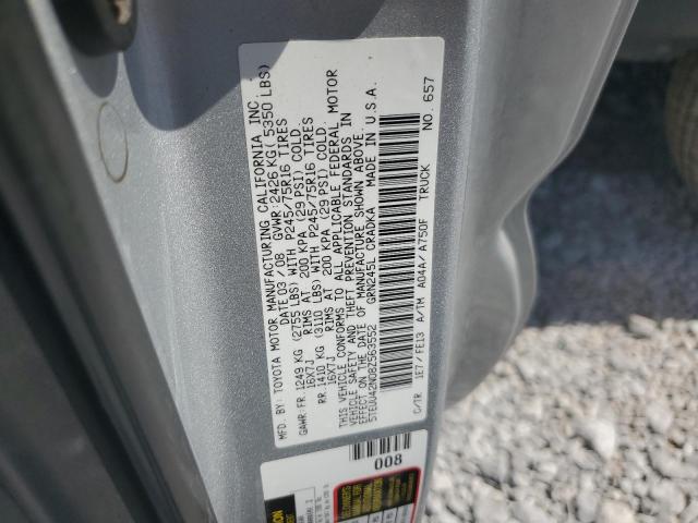 5TEUU42N08Z563552 - 2008 TOYOTA TACOMA ACCESS CAB Gümüş fotoğraf 13