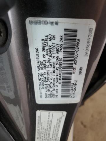 4T1BE32K02U608540 - 2002 TOYOTA CAMRY LE GRAY photo 12