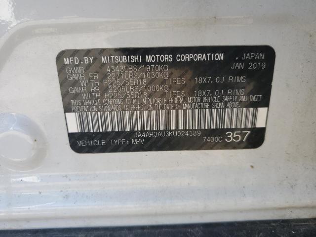 JA4AR3AU3KU024389 - 2019 MITSUBISHI OUTLANDER ES Սպիտակ լուսանկար 13