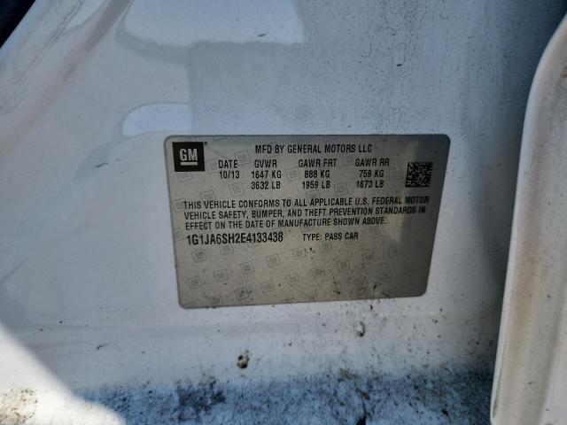 1G1JA6SH2E4133438 - 2014 CHEV SONIC LS WHITE photo 12
