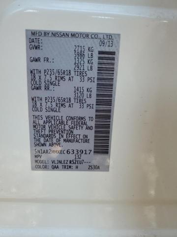 5N1AR2MMXEC633917 - 2014 NISSAN PATHFINDER S WHITE photo 13