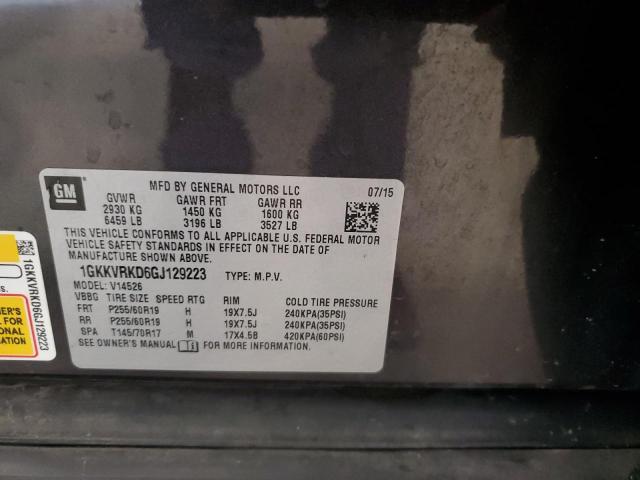 1GKKVRKD6GJ129223 - 2016 GMC ACADIA SLT-1 GRAY photo 13