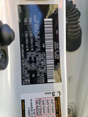 JTEMU5JR0N6017607 - 2022 TOYOTA 4RUNNER SR5/SR5 PREMIUM თეთრი ფოტო 13