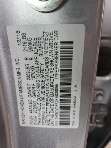 1HGCV1F32KA030055 - 2019 HONDA ACCORD SPORT Boz foto 12