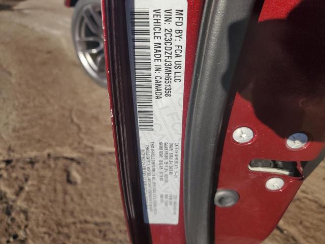 2C3CDZFJ3MH651358 - 2021 DODGE CHALLENGER R/T SCAT PACK RED photo 12