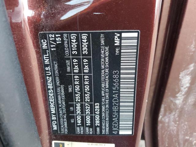 4JGDA5HB2DA156683 - 2013 MERCEDES-BENZ ML 350 4MATIC BROWN photo 13