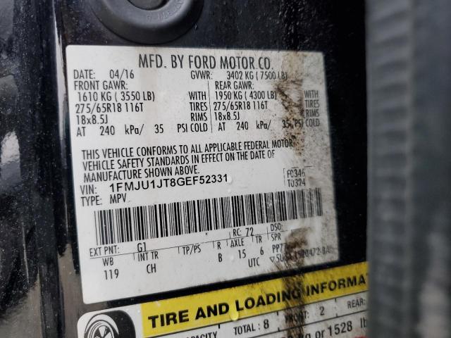 1FMJU1JT8GEF52331 - 2016 FORD EXPEDITION XLT BLACK photo 14