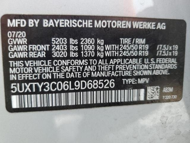 5UXTY3C06L9D68526 - 2020 BMW X3 SDRIVE30I SILVER photo 13