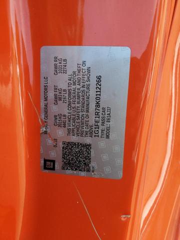 1G1FE1R78K0112266 - 2019 CHEVROLET CAMARO SS ნარინჯისფერი ფოტო 12