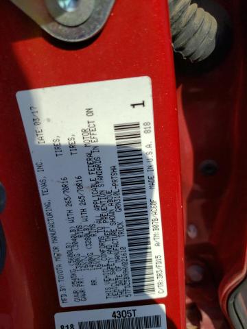 5TFDZ5BN9HX021610 - 2017 TOYOTA TACOMA DOUBLE CAB 红色 照片 12