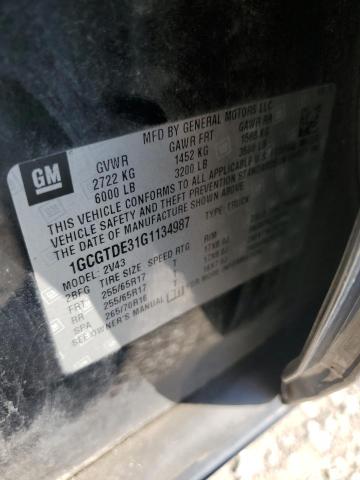 1GCGTDE31G1134987 - 2016 CHEVROLET COLORADO Z71 BLACK photo 12