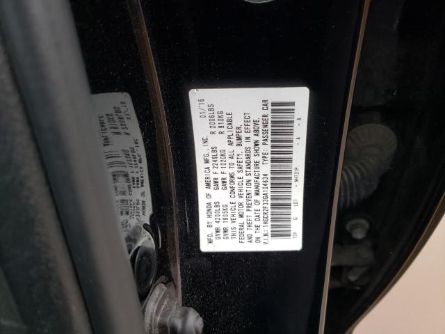 1HGCR2F33GA104634 - 2016 HONDA ACCORD LX BLACK photo 12